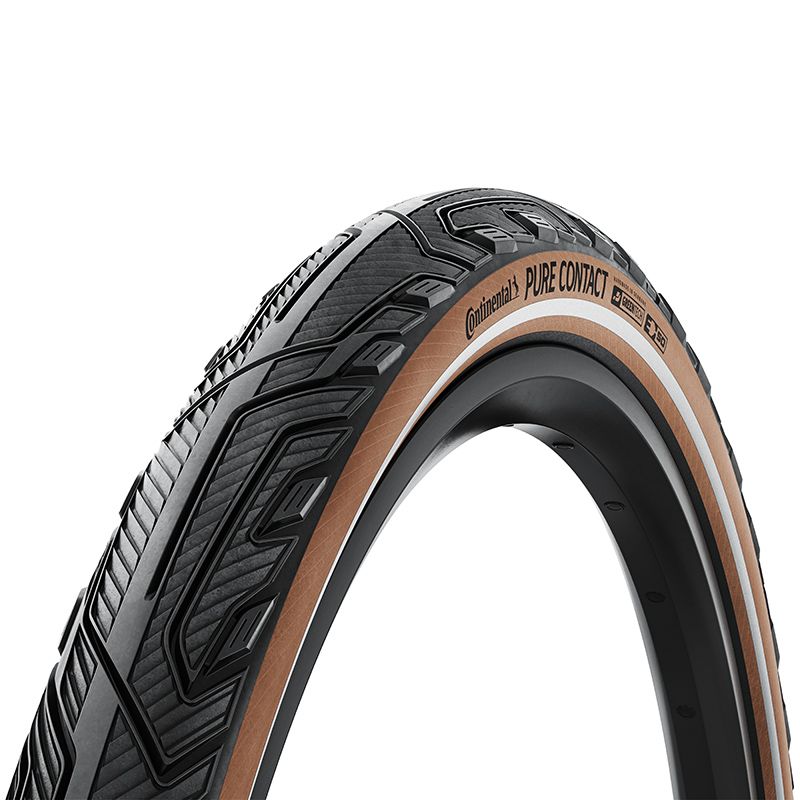 Cubierta Continental Pure Contact 27.5X2.00 Vectran/Polyx Breaker Plegable Negro/Marron Reflectante