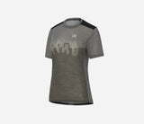 Hiru Lab Merino Kurzarm-T-Shirt Damen Steingrau
