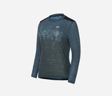 Hiru Lab Merino Langarm-T-Shirt Damen Blau