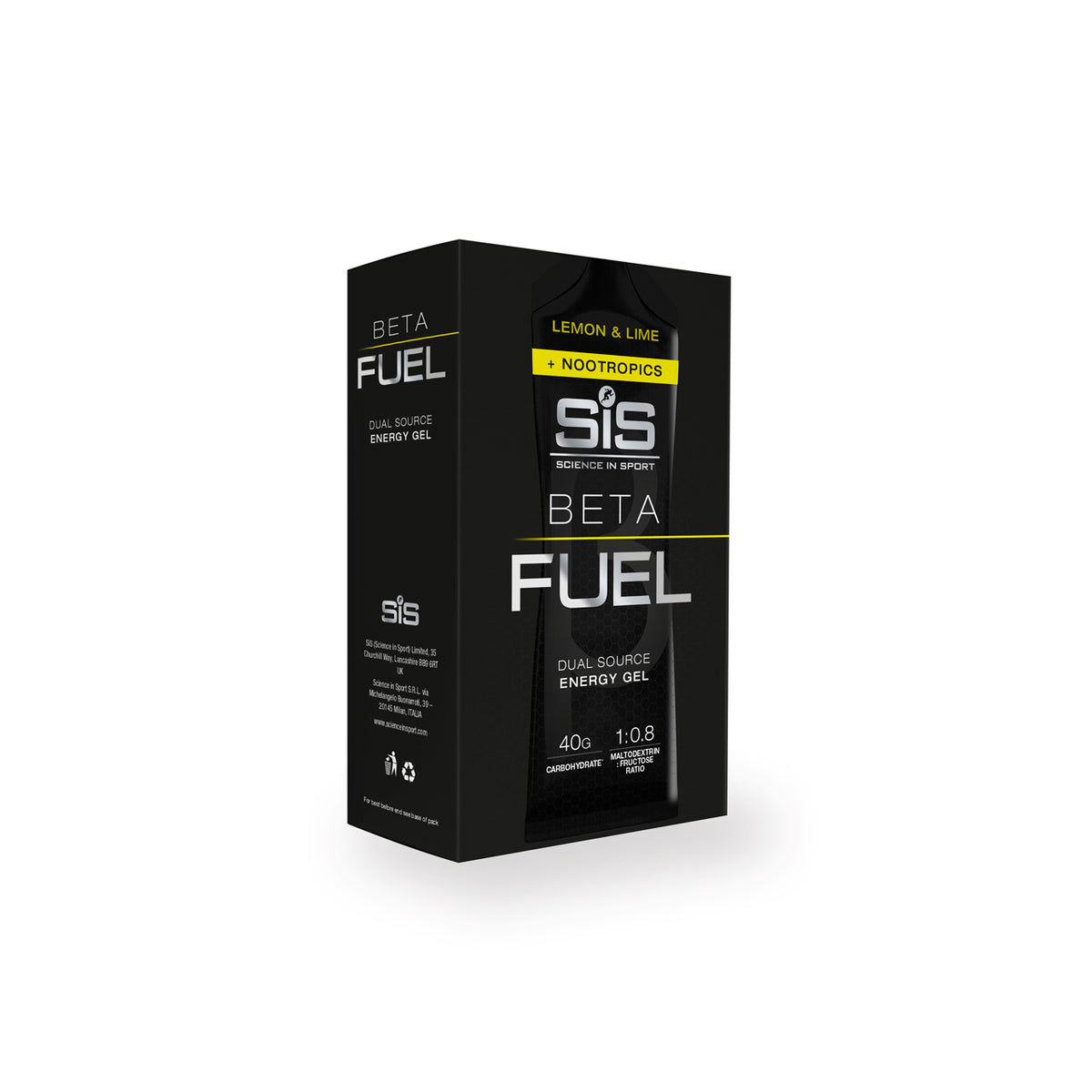 SIS BETA Fuel Gel Energético/Nootrópicos 6x60ml Limón/Lima