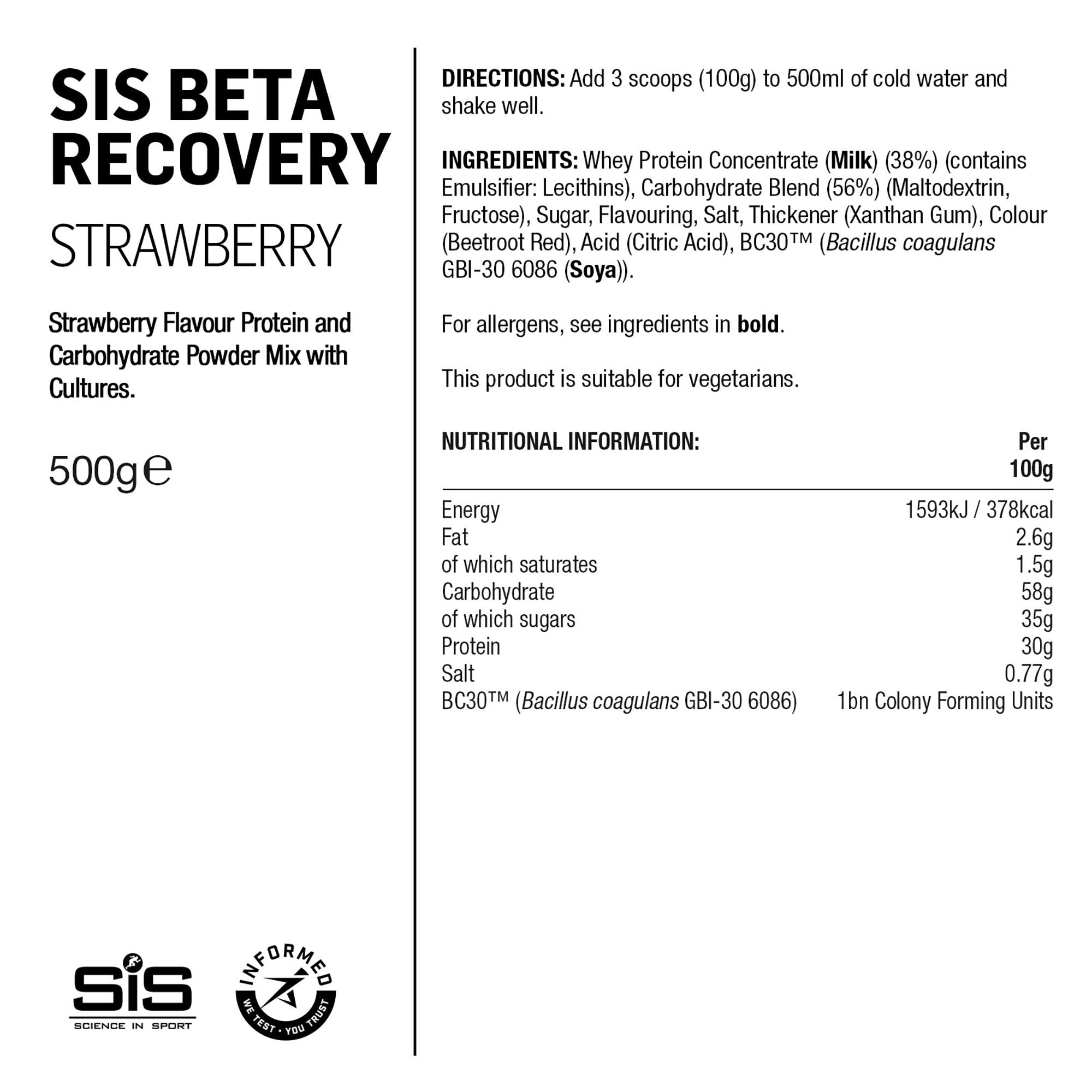 SIS BETA Fuel Polvo Recuperador 500g Fresa #2