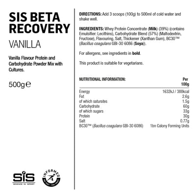 SIS BETA Fuel Polvo Recuperador 500g Vainilla #2