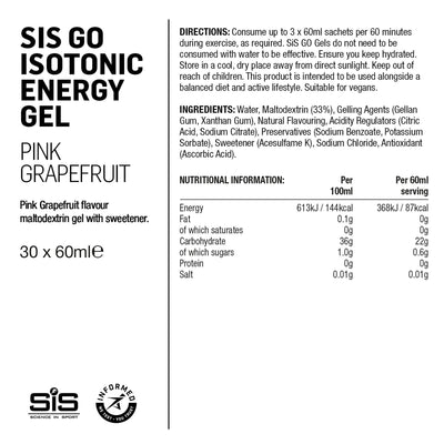 SIS GO Gel Energético Isotónico 60ml Pomelo Rosado #3
