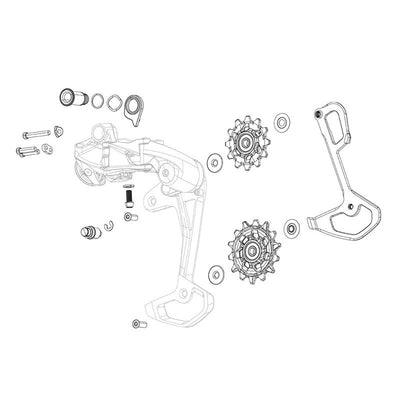 Kit Jaula Completa Cambio Sram Red XPLR AXS Negro
