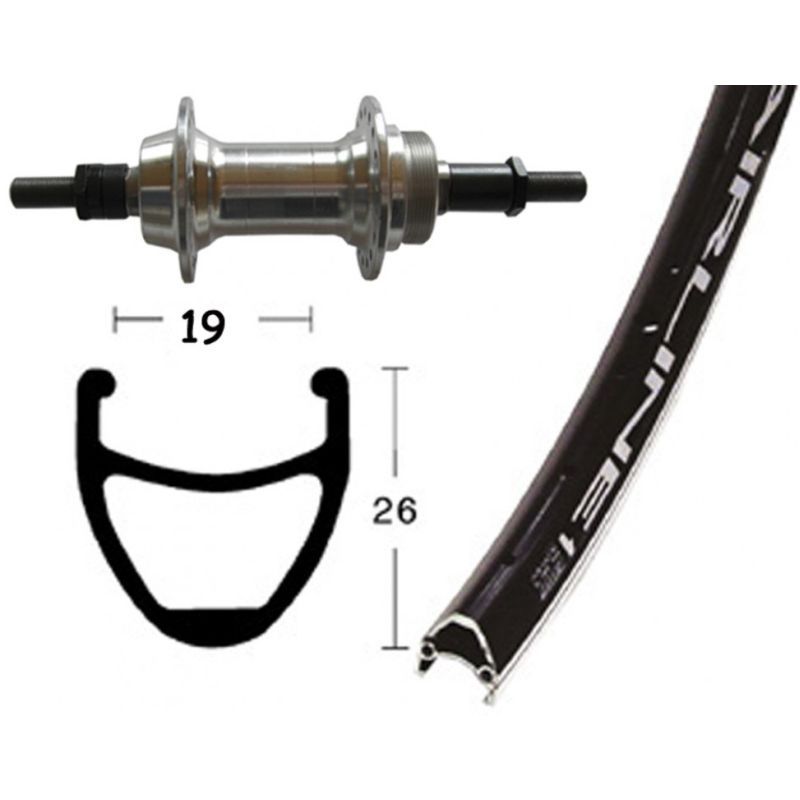 Rueda Trasera Winora Vuelta Airline 1 Eje Macizo 135mm 6/7v Negro Mate