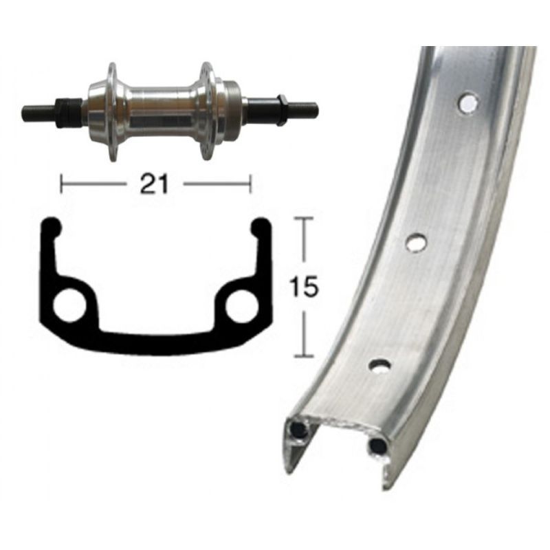 Rueda Trasera Aluminio 135mm 6/7v Plata