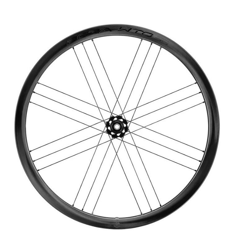 Juego Ruedas Campagnolo Bora WTO 35 2WF C23 Tubeless Ready Freno Disco Center Lock HG11 Carbono Negro